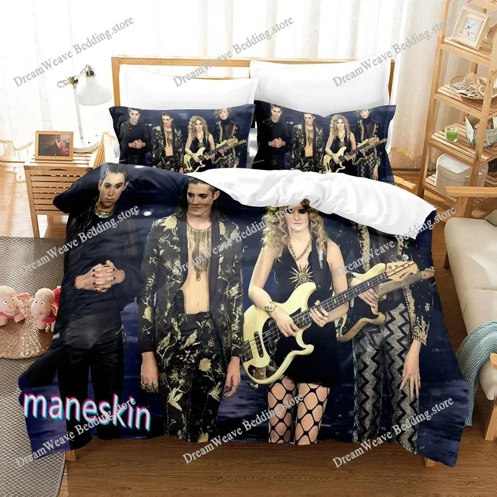 

3D Printed Maneskin Bedding Set Pillowcase Duvet Cover Double Twin Full Queen King Adult Boys Bedclothes Quilt Cover Luxury Gift