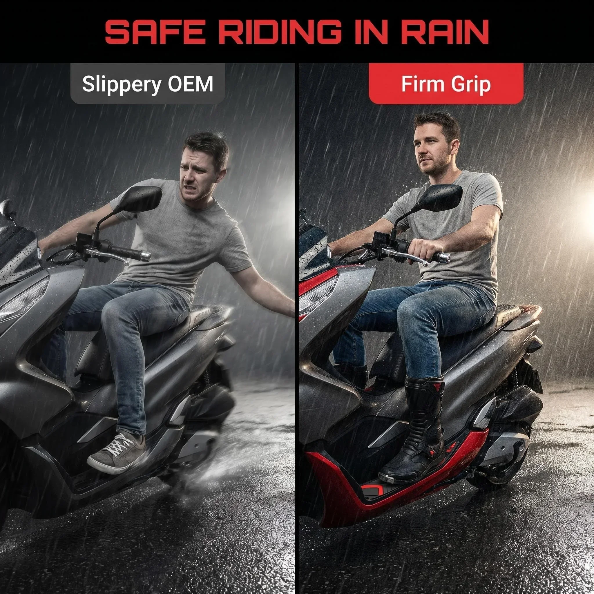 For Honda PCX125 Anti-Slip Silicone Foot Mat & Pad, Motorcycle Floor Foot Rest Rubber Cover, PCX 2021-2025 Accessories