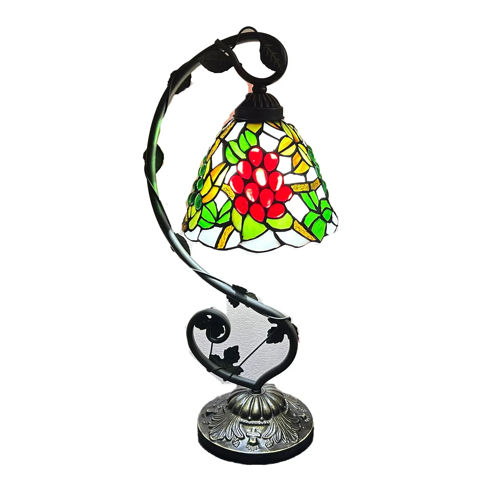 8 Inch 20cm Stained Glass Shade Tiffany Vintage Desk Lamp