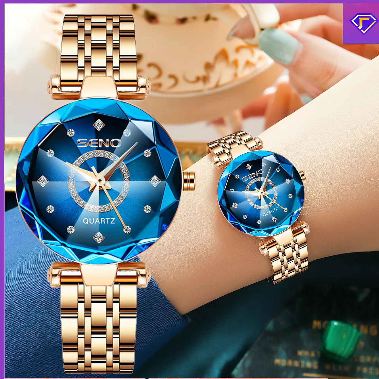 

Fashionable Ocean Heart Women's Quartz Watch Diamond-Encrusted Steel Strap Best-Selling Bracelet Waterproof Ladies Wristwatch