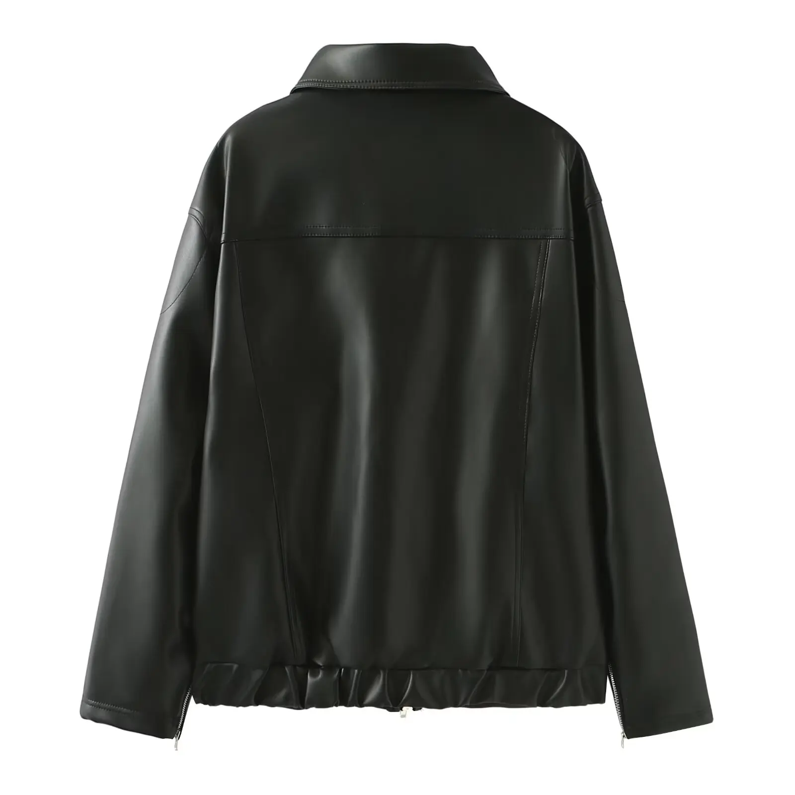 Veste en cuir rétro pour femme, nœud doux et cool, veste noire pour montrer votre silhouette sexy, nouveau