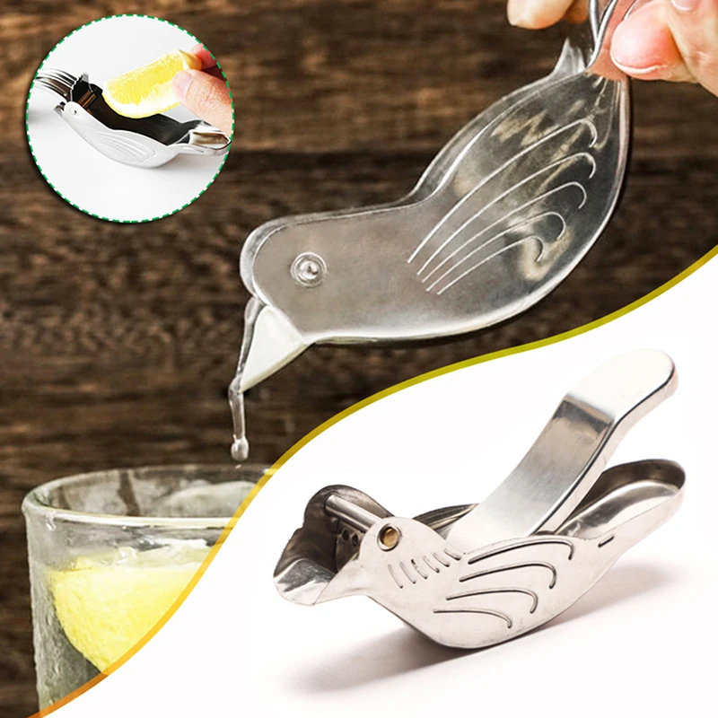 

1Pc Bird Shape Lemon Squeezer Anti Corrosion Hand Press Orange Juicer Handheld Portable 304 Stainless Steel Citrus Juicer