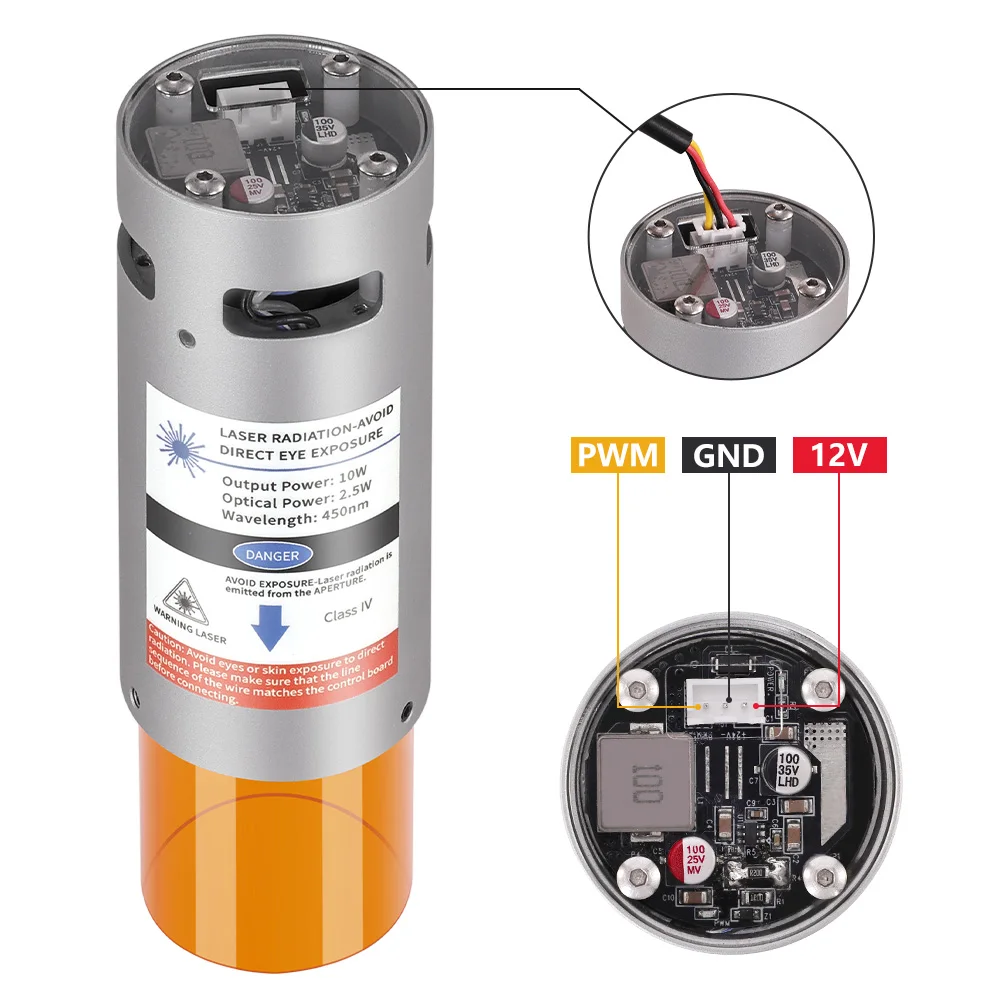 TWOWIN 20W Engraving Laser Module Ultra-Fine Compressed Spot Fixed-focus Eye Protection Laser Head For 3018 PRO Cutting Machine