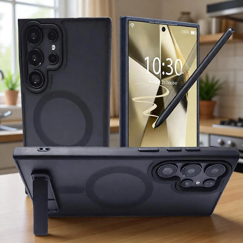 Funda magnética con soporte UYUXIO para Samsung Galaxy S26 A05 A06 A16 A26 A35 A36 A55 A56 S25 S23 S22 Ultra, con pie de apoyo 2