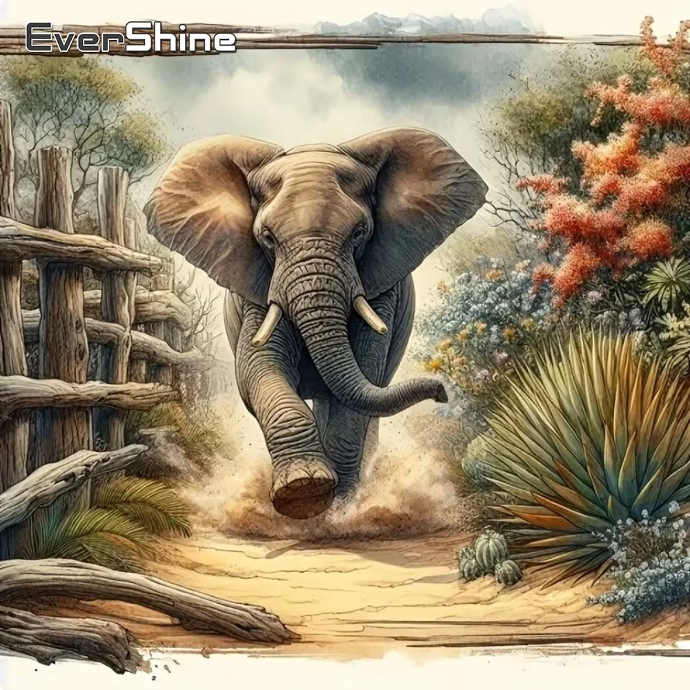 EverShine Neuerscheinung Diamant-Mosaik Elefant Tier DIY Diamantmalerei-Muster für Erwachsene Anfänger Stickerei Handarbeit Hobby