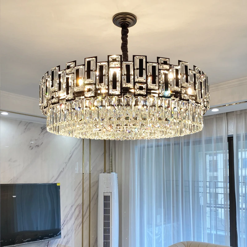 Imagem -02 - Crystal Post Modern Chandelier For Living Room Gloss Lamp Art Lamps For Dining Room Home Decoration Light Luxury Estilo k9