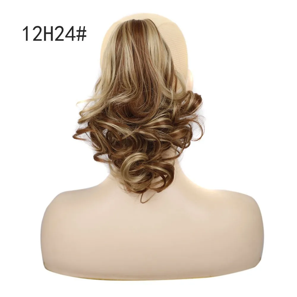 12 Zoll Lockiger Clip-In Pferdeschwanz Haarverlängerung Langes Welliges Synthetisches Haarteil Voluminöser Clip-In Pferdeschwanz für Damen Partykleidung – Detail 7