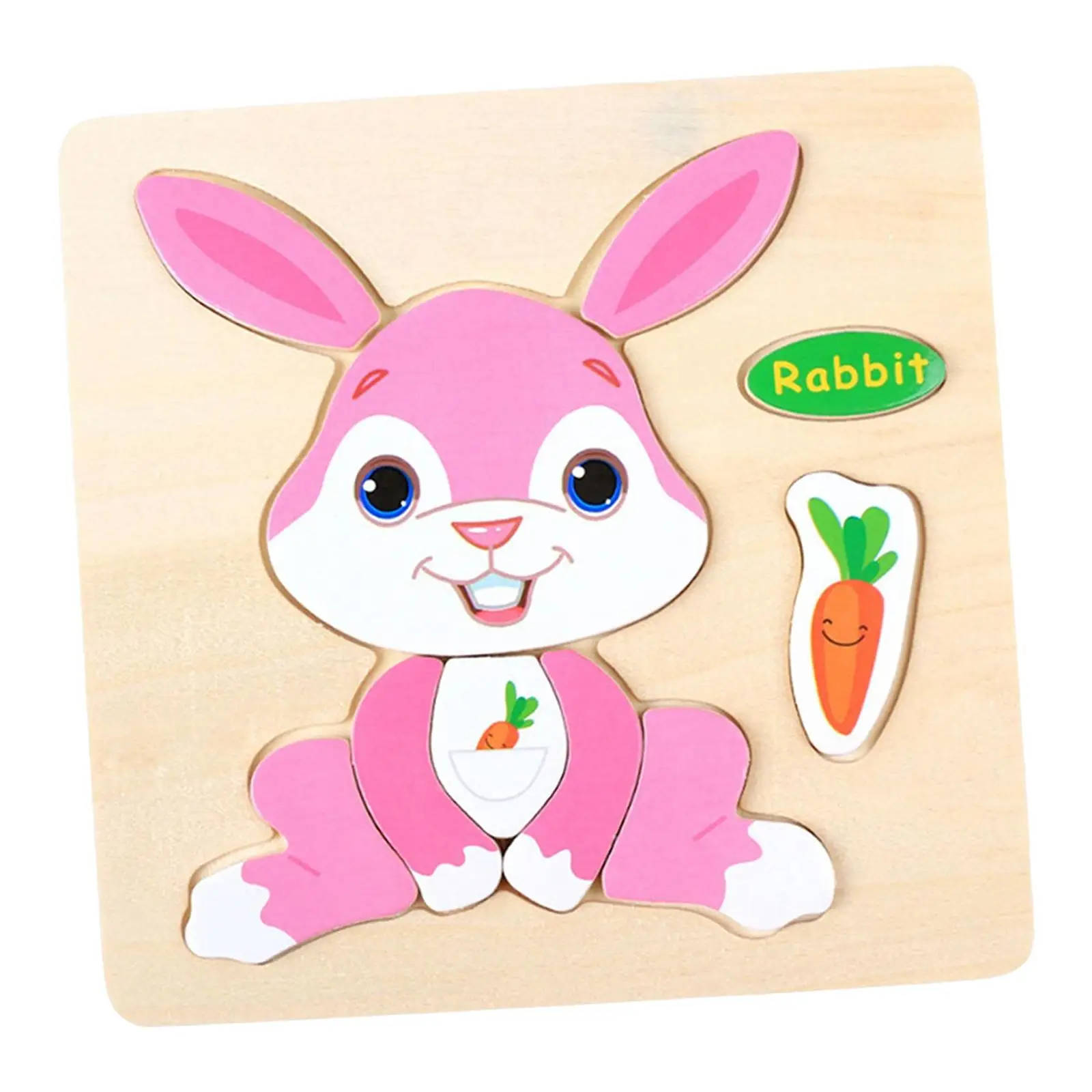 Animal Bunny Puzzle Board Shape Matching Game Fine Motor Skill Sensory Toy