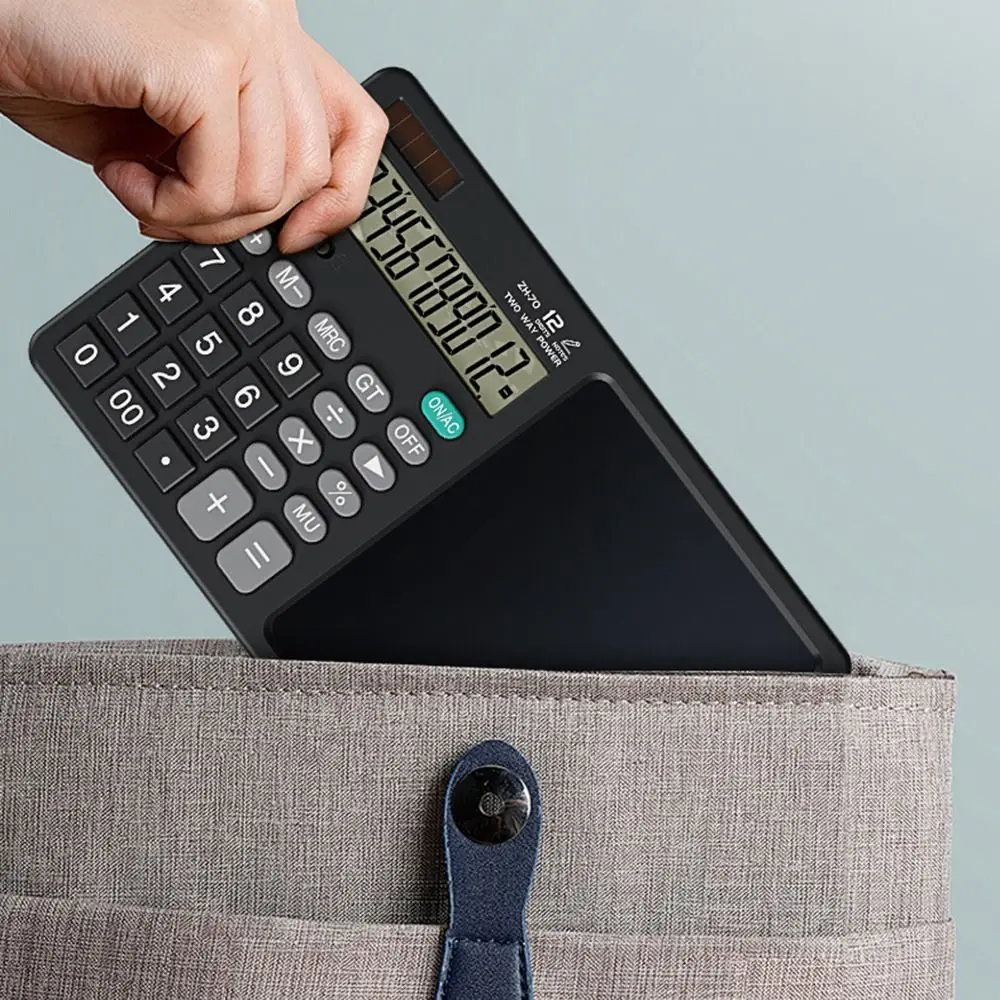 Calculadora científica 2 en 1, pantalla grande, portátil, para oficina, LCD, almohadilla de dibujo borrable, multifuncional