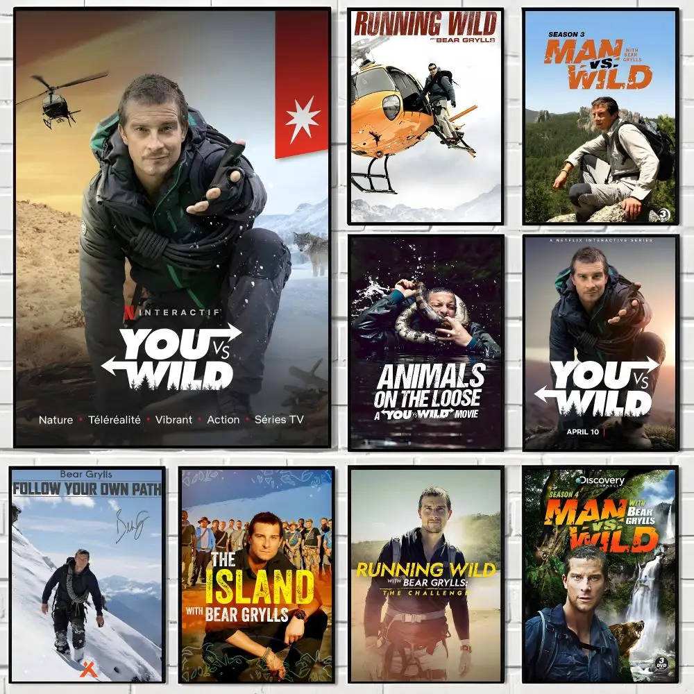 Wilderness Survival Master B-Bear Grylls Poster Aesthetic Wall Art Canvas Poster Room Decoration Items Bedroom Decor