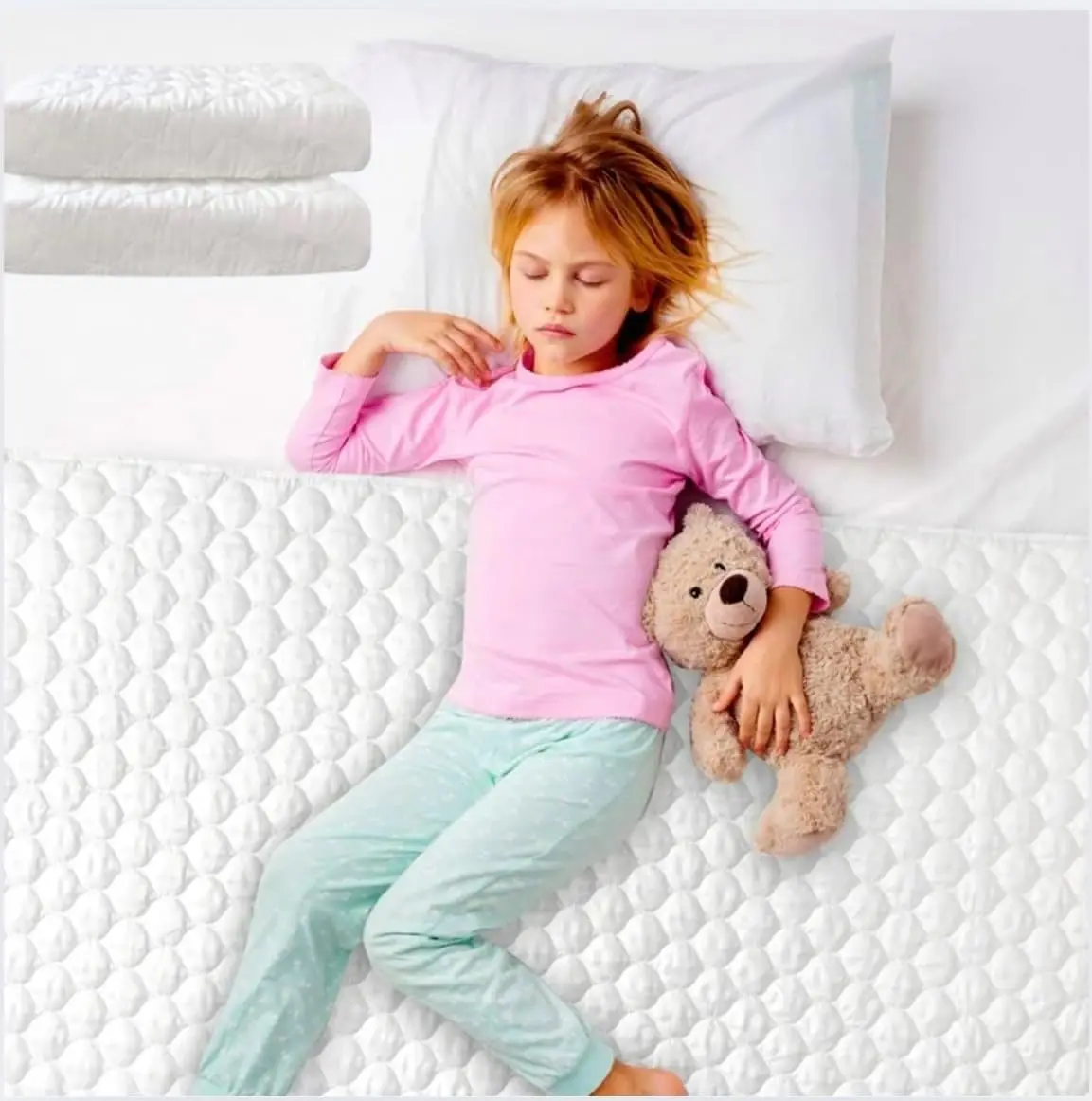 

2 Pack XL Toddler Mattress Pads for Potty Training and Bedwetting, Waterproof, Washable, Reusable