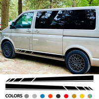 2PCS Car Door Side Stickers For Volkswagen VW Transporter T3 T4 T5 T6 Camper Van Long Line Graphics Vinyl Decals Accessories