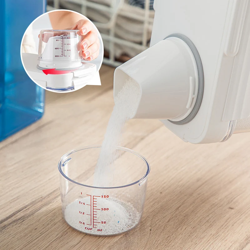 3.5L Handle Liquid Tank Measuring Cup Airtight Laundry Liquid Storage Jar Washing Powder Dispenser Bathroom Organizer Container