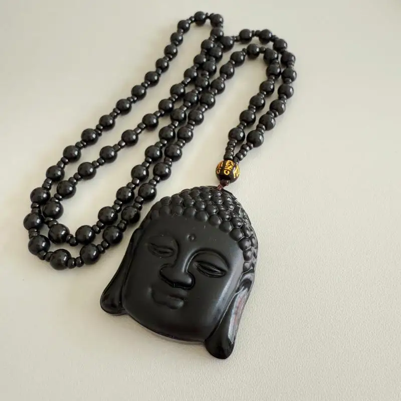 Classic Natural Chinese Buddha Pendant Jade Necklace Fashion Charm Jewelry Carved Blessing Lucky Amulet Gifts For Women Men