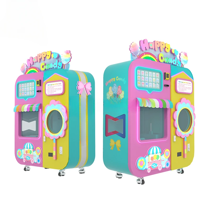 New design Cotton Candy Machine with sugar Selling Automatic Cotton Vending Machine Cotton Candy