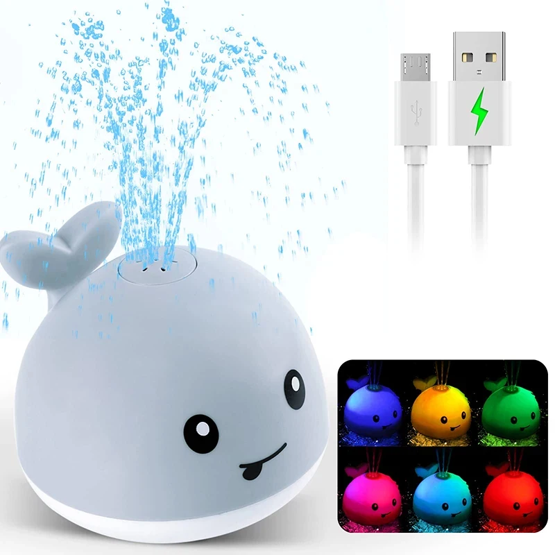 

Upgraded Baby Rechargeable Bath with Waterproof Light Up Whale Spray Water Bathtub for Toddlers Kids Pool Bathroom Toys