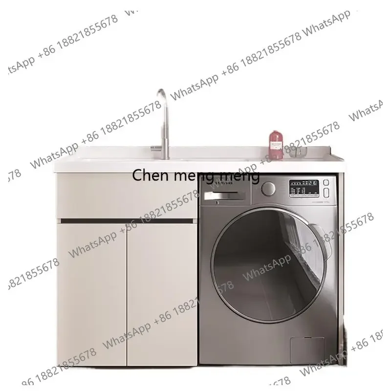 D1089 High and Low Balcony Laundry Cabinet Honeycomb Aluminum Hand Washing Living Room Cabinets Basin Integrated Furniture