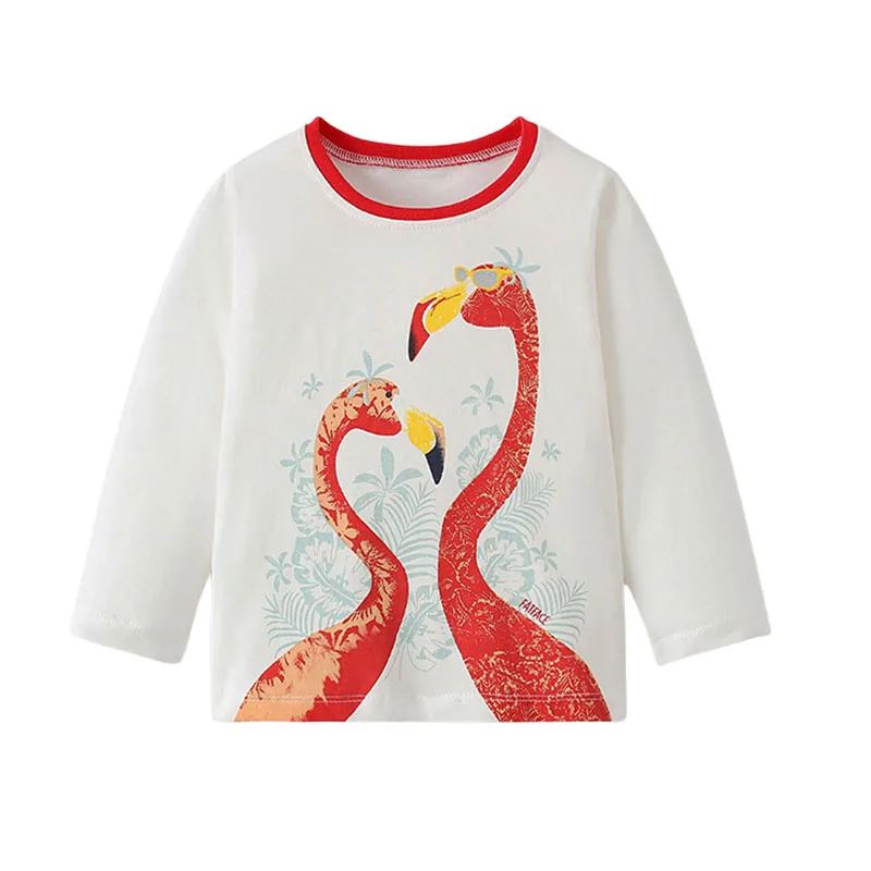 Springen Meter kinder T Shirts Baumwolle Tiere Katzen Druck Baby Kleidung Lange Hülse Herbst Kinder Tees Tops Mode Mädchen tragen – Detail 6