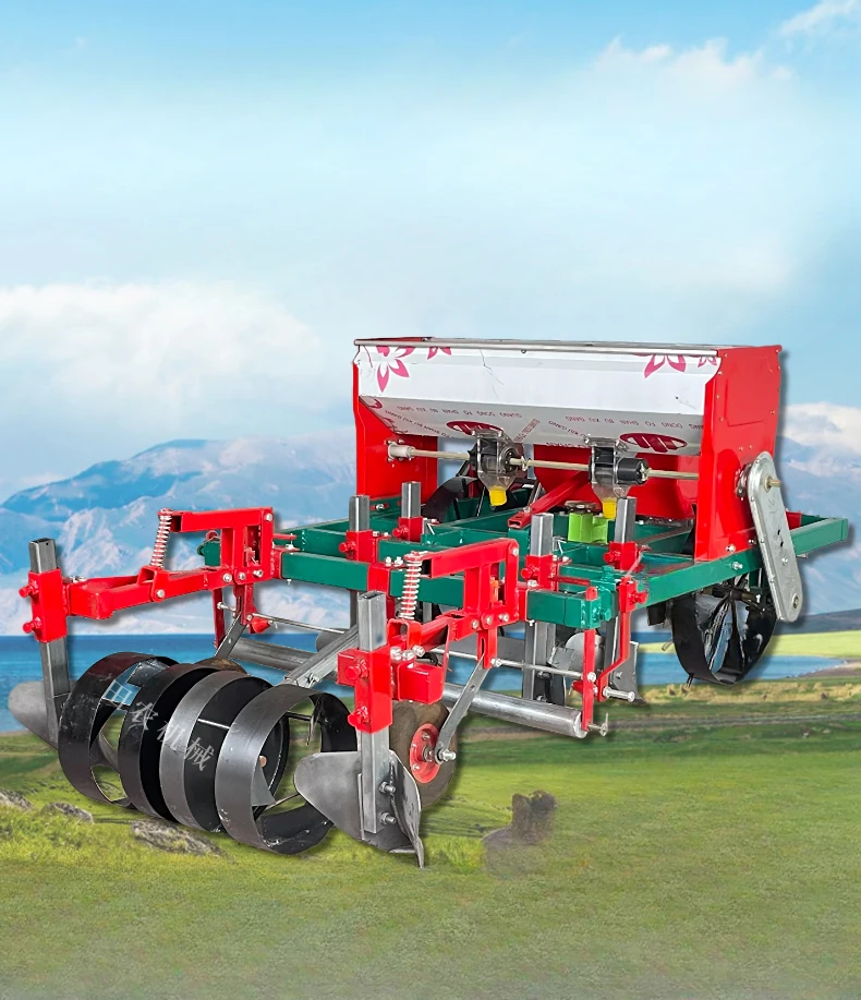 New multi-functional fertilization, ridge seeding and film mulching machine four-wheel belt