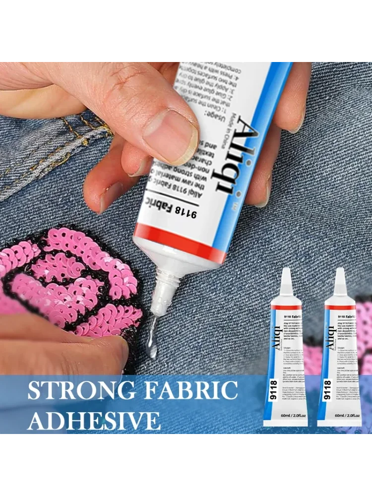 15/60ml Strong Fabric Glue Transparent Quick Dry Fabric Patching Glue Multipurpose Waterproof Fabric Sewing Glue Repair Tool