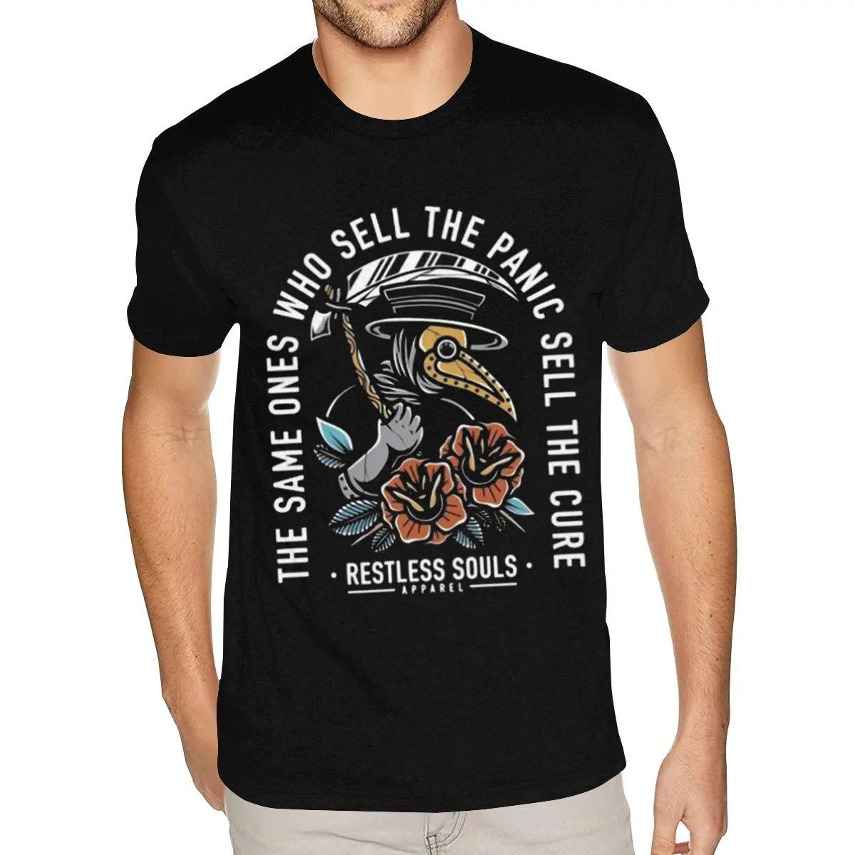 

Забавные рождественские футболки RESTLESS SOULS для мужчин, S-6XL, с короткими рукавами, 100% хлопок, черные футболки с круглым вырезом