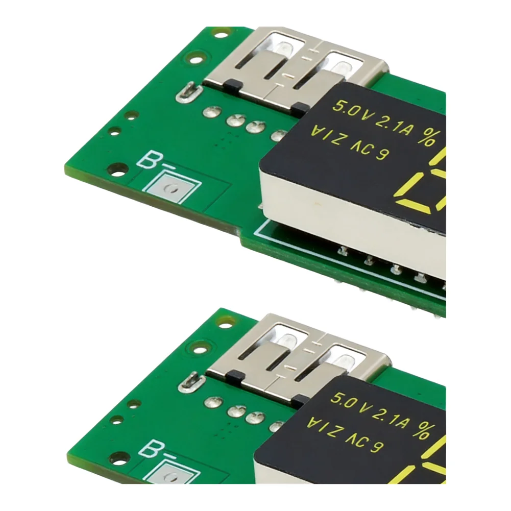 Green PCB Power Bank Module with Digital Display Dual USB Charging Outputs 5V2.4A 5V1A for 20000mAh Battery Integration