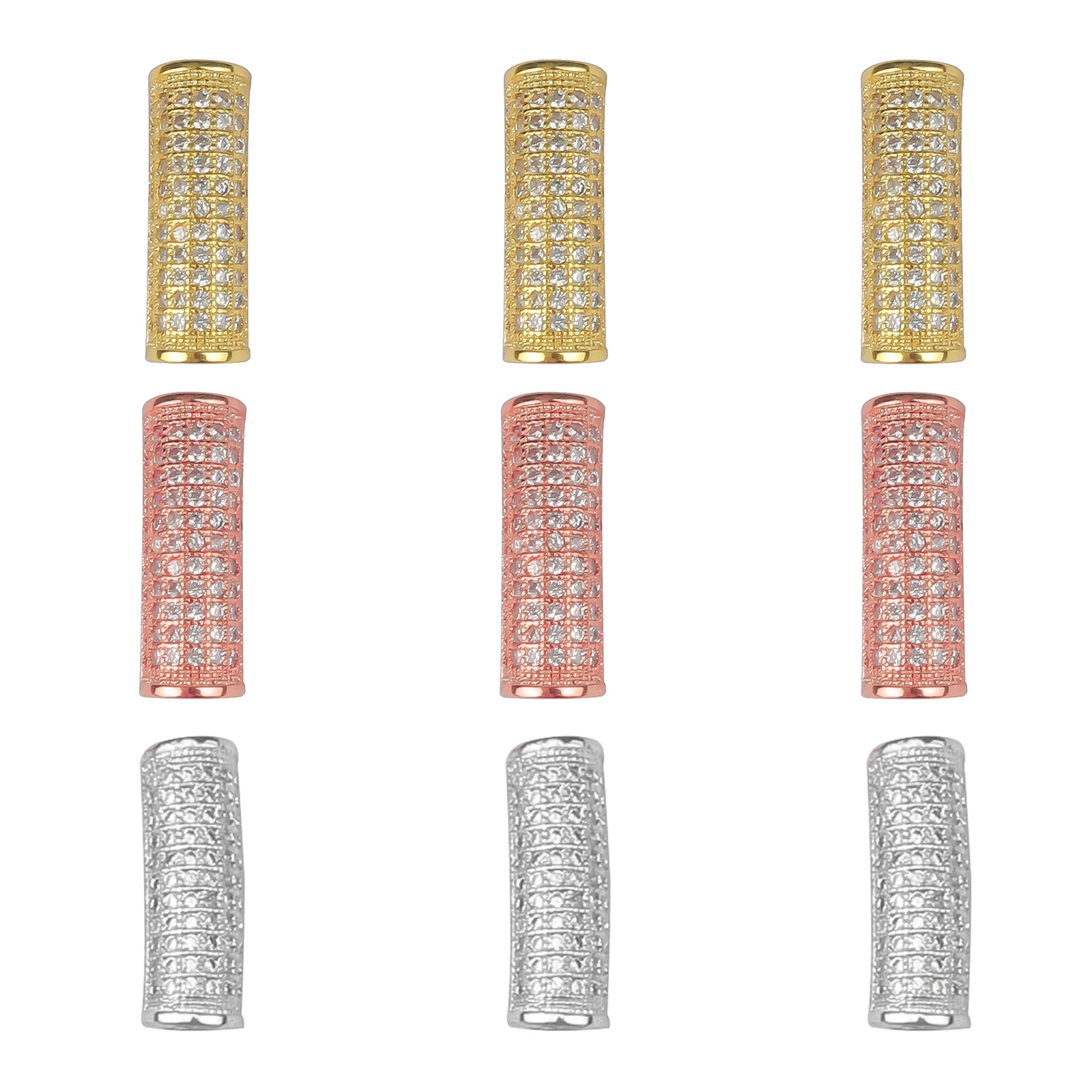 

10pcs/Lot 6mm CZ Spacer Tube Beads Brass Micro Pave Cubic Zirconia Beads Jewelry Making Diy Charms Bracelet Wholesale CZBS10