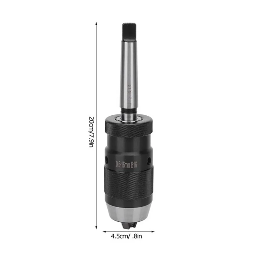 1pc MK2-B16 Keyless Chuck 1-16mm B16 Drill Chuck With MK2 Taper Mandrel Self-Tightening Drill Chuck For Lathes And Drills