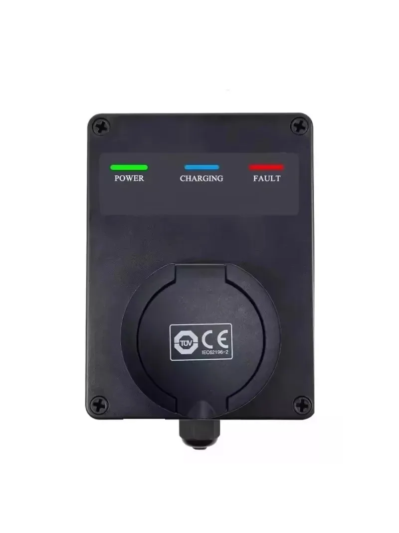 EV Charger Plastic Enclosure Wall Box 7-22kw Type 2 Female Socket For Car Charging Station