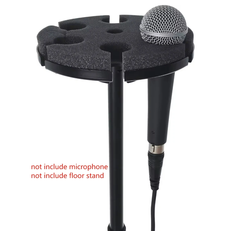 circle microphone holder metal 6 mics bar holder 6 in 1 with foam windscreen