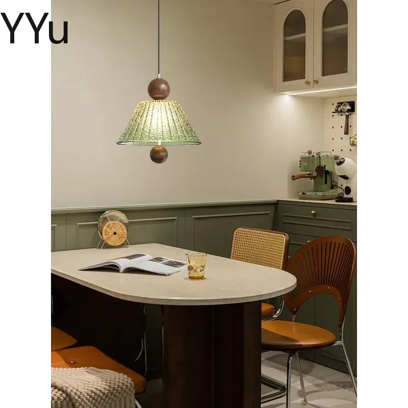 for American Retro French Antique Style Crack Glass Chandelier Small Bedroom Bedside Lamp Sofa Background Wall Light Fixture