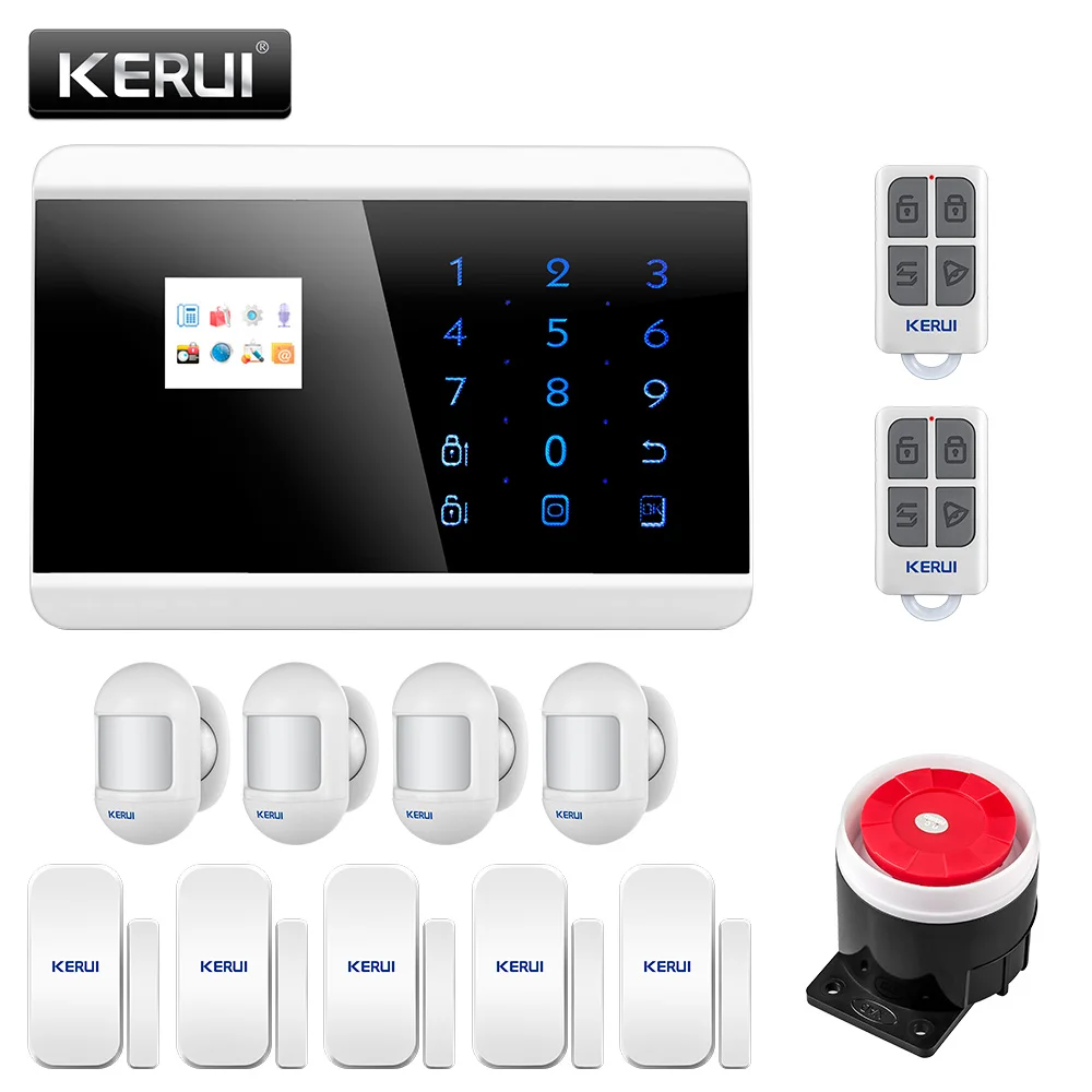 KERUI 8218G SMS PSTN охранная домашняя сигнализация комплект охранной сигнализации испанская панель с датчиком двери датчик движения Испания