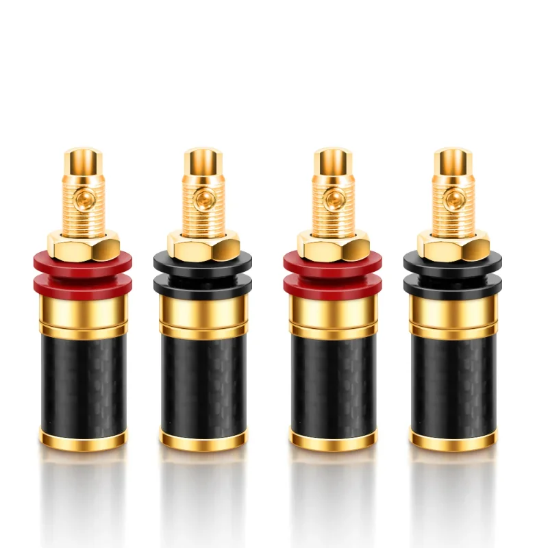 Image of 2Pcs Gold/Rhodium Überzogene Kupfer Lautsprecher Binding Post Weibliche Banana Stecker HIFI Audio AMP Banana Steckdose Terminal