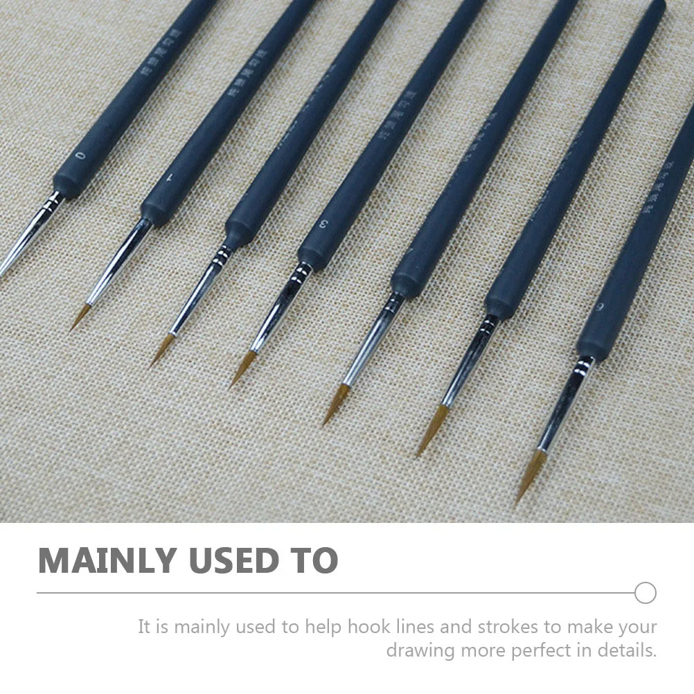 

10pcs Paint Brush Set Fine Tip High-Grade Wood Handle For Detail Line Drawing Oil Painting Watercolor Nail Art Diy Craft School
