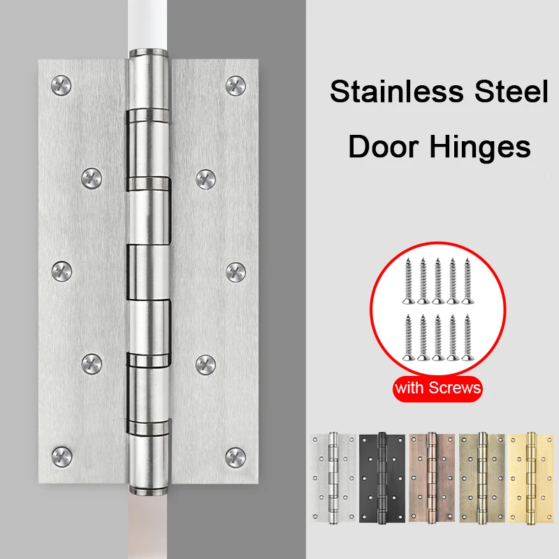 

Фирменная Новинка, 2 шт., мебельные петли из твердой нержавеющей стали, дверные петли из тяжелого дерева, 6 дюймов/8 дюймов, утолщенные шарикоподшипники, бесшумные дверные петли