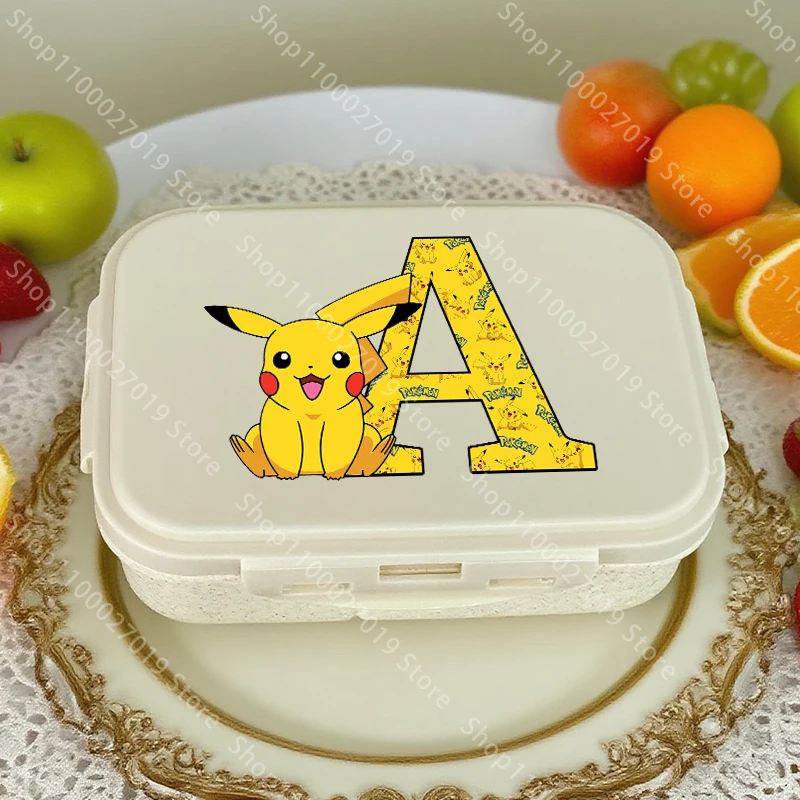 Image of Cartoon 7,87 Zoll Lunchboxen Pokémon Pikachu für Jungen Schüler Tragbare Plastik-Bento-Box Isolierte Brotdose Süße Geschenke