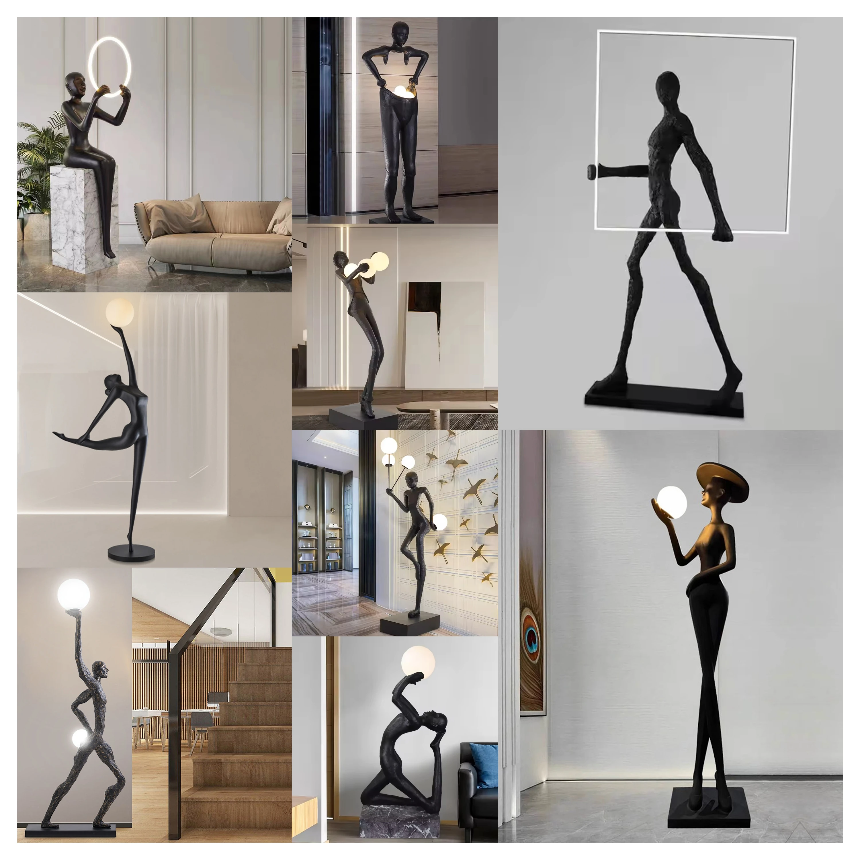 

HFBH Modern Resin Human Body Floor Lamp Standing Floor Lamp For Hotel Led Lamp Living Room Outdoor Sculpture Floor Lamps