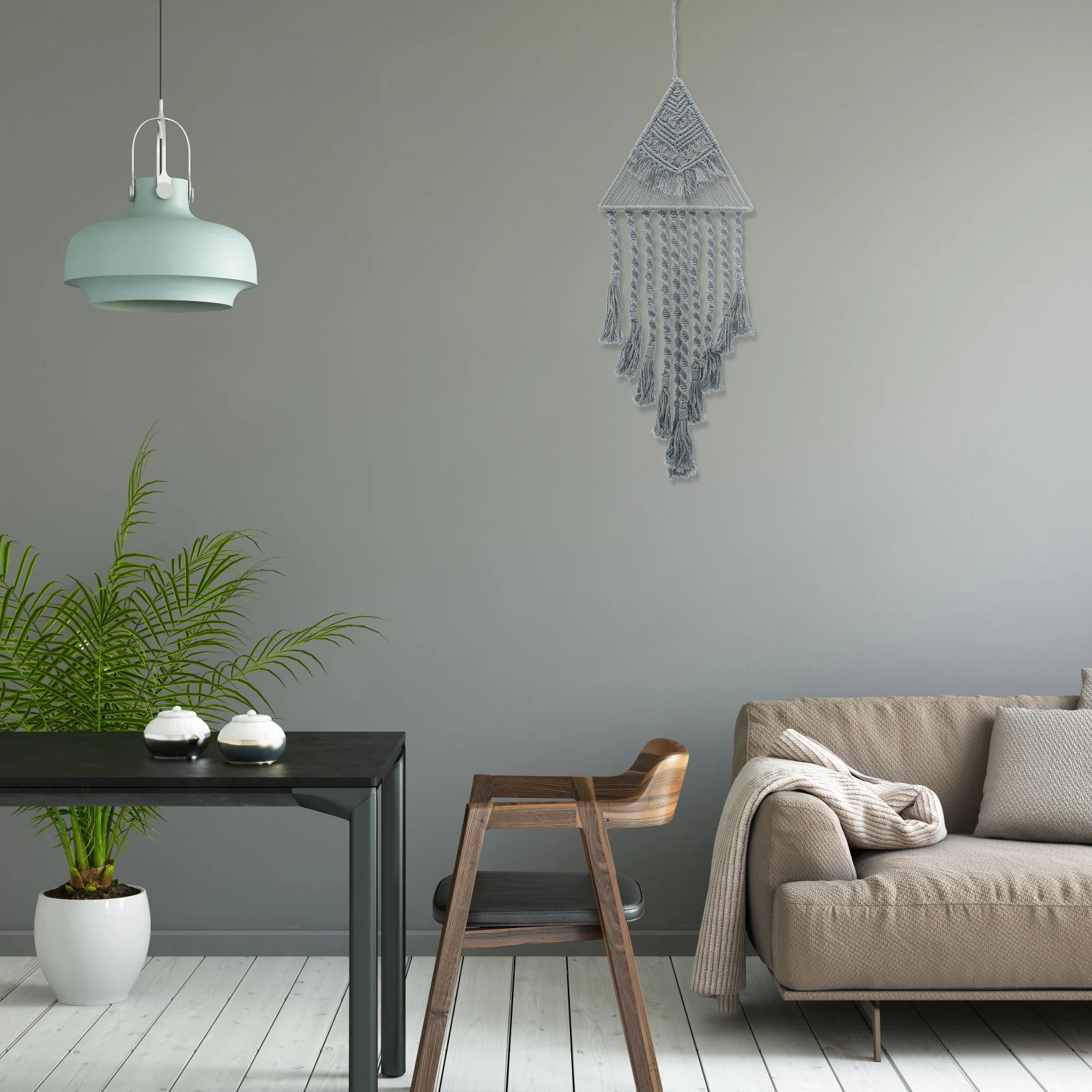 

Boho Triangle Macrame Woven Wall Hanging Tassel Decorative Pendant Bedroom Living Room Home Wall Decor Tapestry