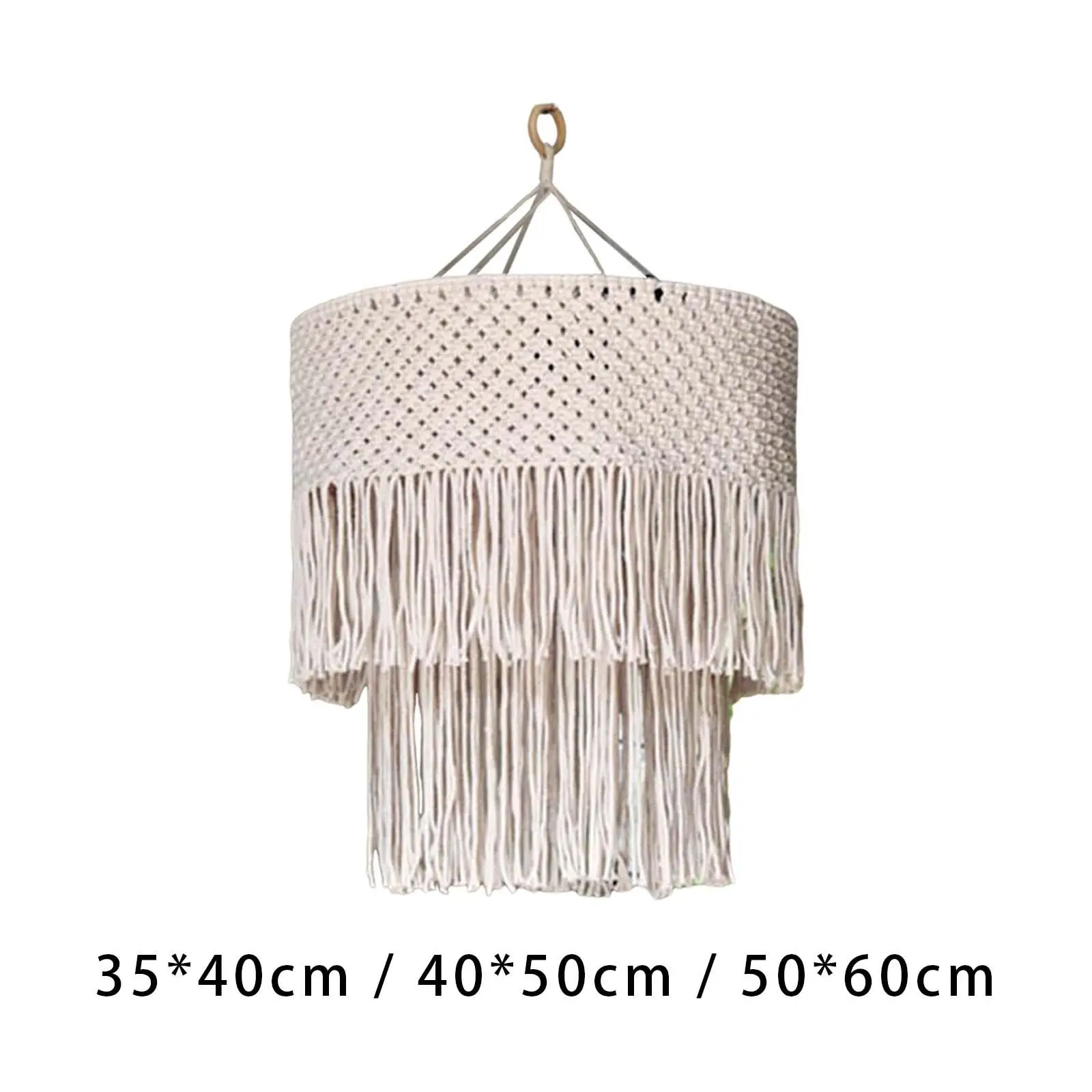 Macrame Lamp Shade Hanging Lampshade Hand Woven Bohemian Style Pendant Light