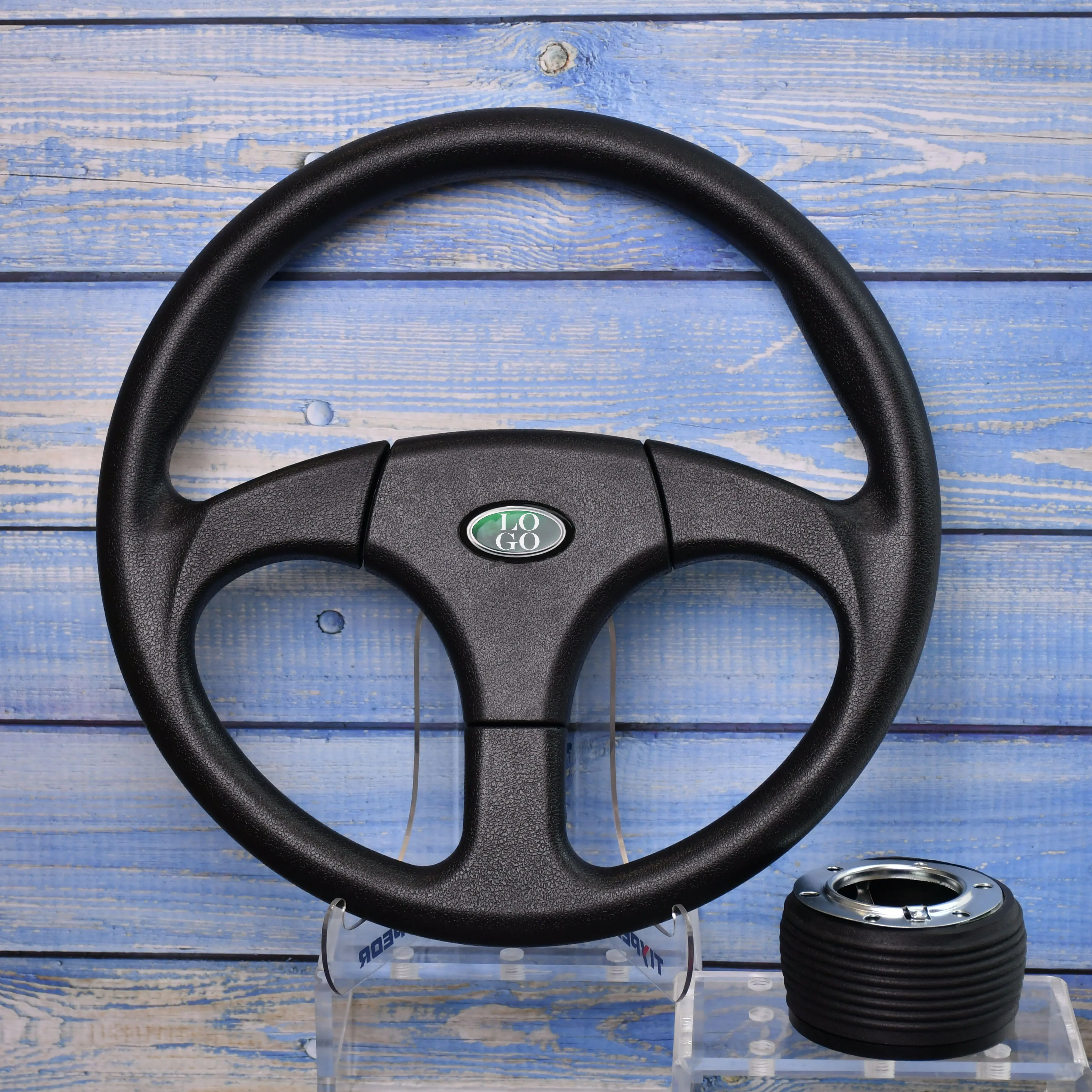 

TIYPEOR 350mm Racing Drift Steering Wheel With a Base Gaming Sport Black With No Holes