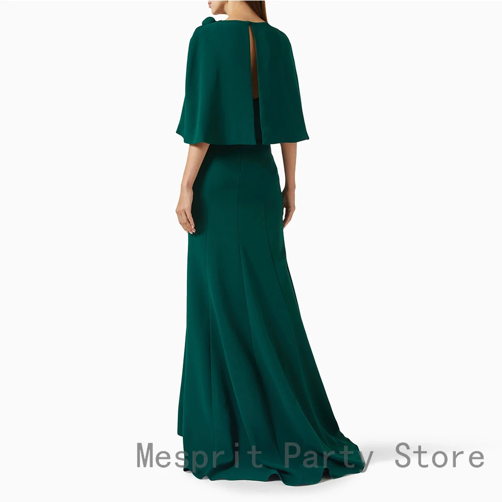 غمد فستان الحفلة الراقصة س الرقبة الزهور المرأة مساء اللباس بلا أكمام فستان حفل زفاف رسمي طول الأرض ثوب السعودية مع شال #2