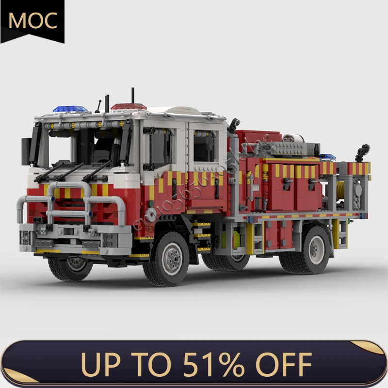 

3701 шт. MOC городская инженерия джунгли пожарная машина модель технологии строительные блоки креативные детские игрушки любимые праздничные подарки