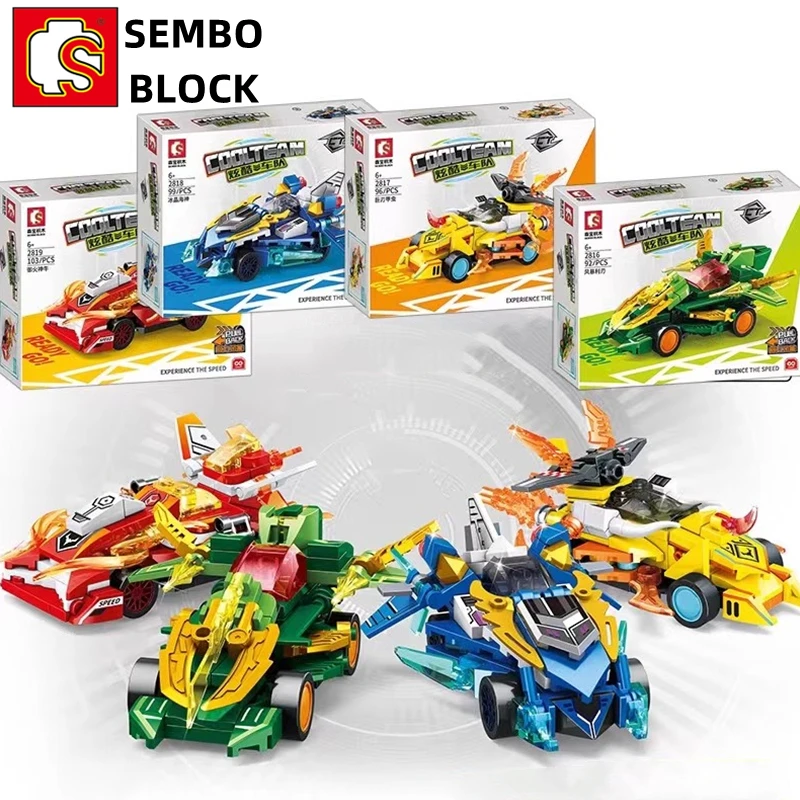 

SEMBO маленькие гоночные строительные блоки серии Cool Team коллекционные модели украшения Kawaii сборные игрушки Детские подарки на день рождения