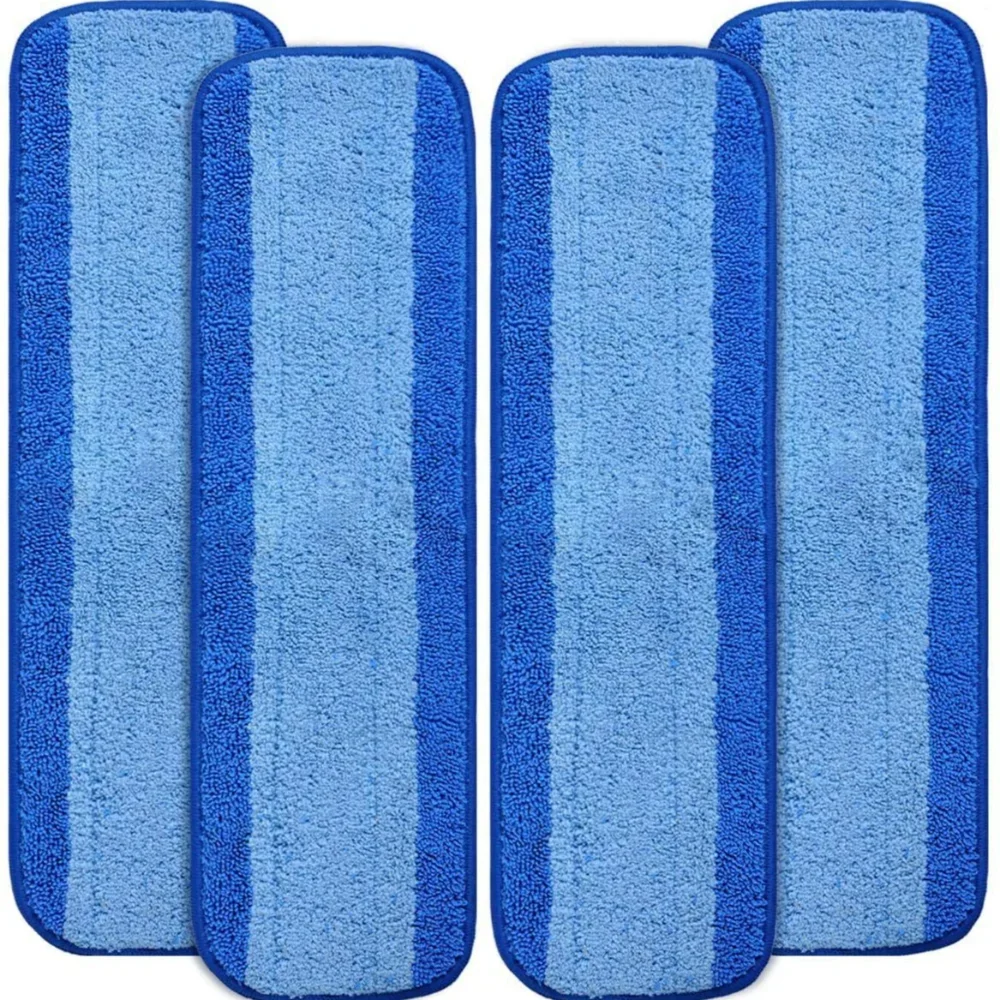 46*14cm Microfiber Mop Cloth Blue Striped Replacement Mop Head Reusable Plate Pasting Clean Mop Pads Suitable for Bona Mops