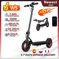 W5 Electric Scooter 8.5 Inch Inflatable Tire 350W 36V7.8Ah Max Speed 30km/h Range 24-34km Dual Brake With APP Electric Scooters