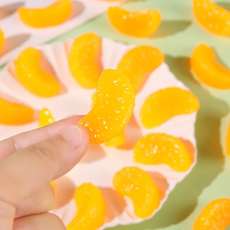 10Pcs/bag Fun Simulation Orange Soft Pinch Squeeze Toys Realistic Fruit Children's Stress Relief Vent Toys Play House Toys Gift