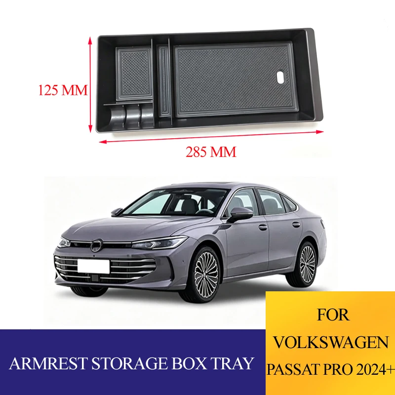 Car Centre Console Interior Armrest Storage Box Tray For Volkswagen VW Passat Pro 2024 2025 2026 Holder Accessories