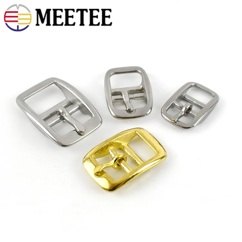 Meetee 1pc/2pcs 13/17/20/26mm Stainless Steel Belt Buckle Shoulder Strap Adjust Pin Buckles Head Band Clasp Harness Accessories