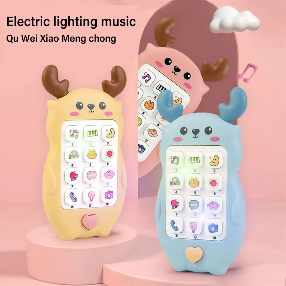 Brinquedo de telefone de bebê com som de música de alta qualidade com mordedor cervos/girafa estilo música móvel brinquedo de voz crianças