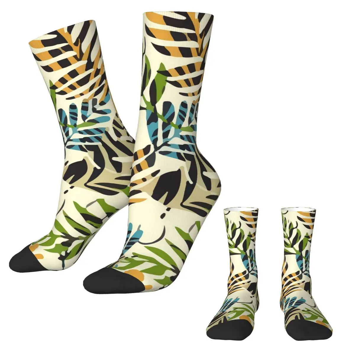 Tropical Plant Stockings Leaves Print Graphic Kawaii Socks Winter Non Skid Socks Female Skateboard High Quality Socks